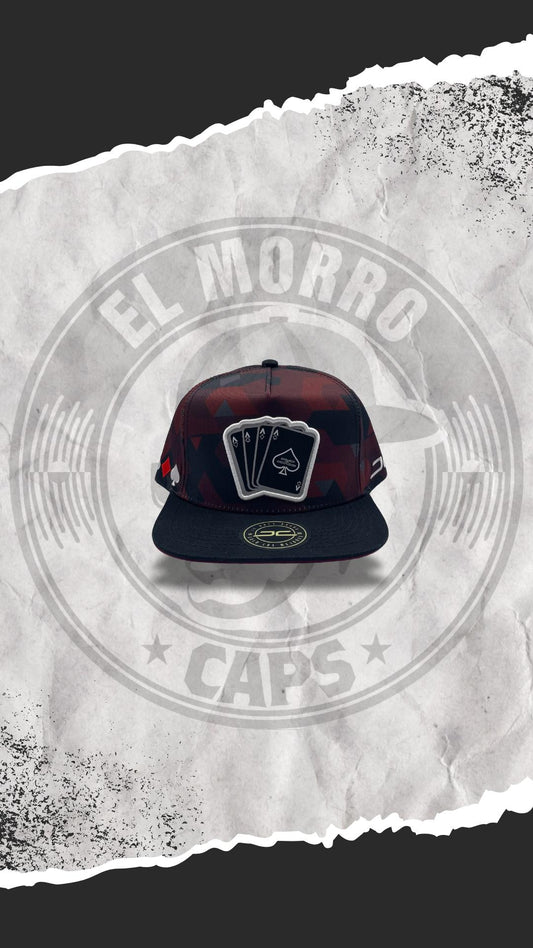 JC Hats Poker Camo Burgundy